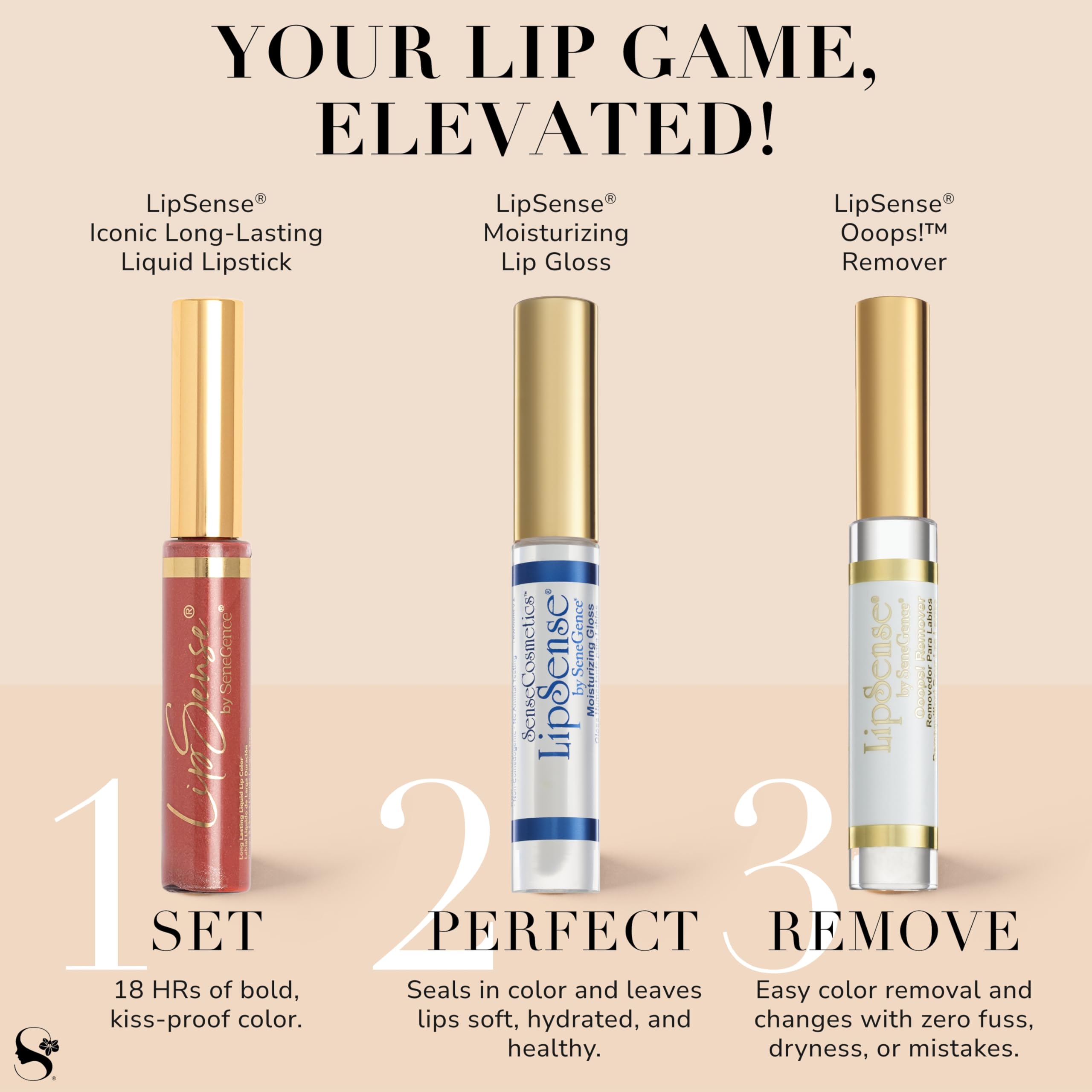 LipSense de SeneGence — formule vegan sans cire pour une application douce.