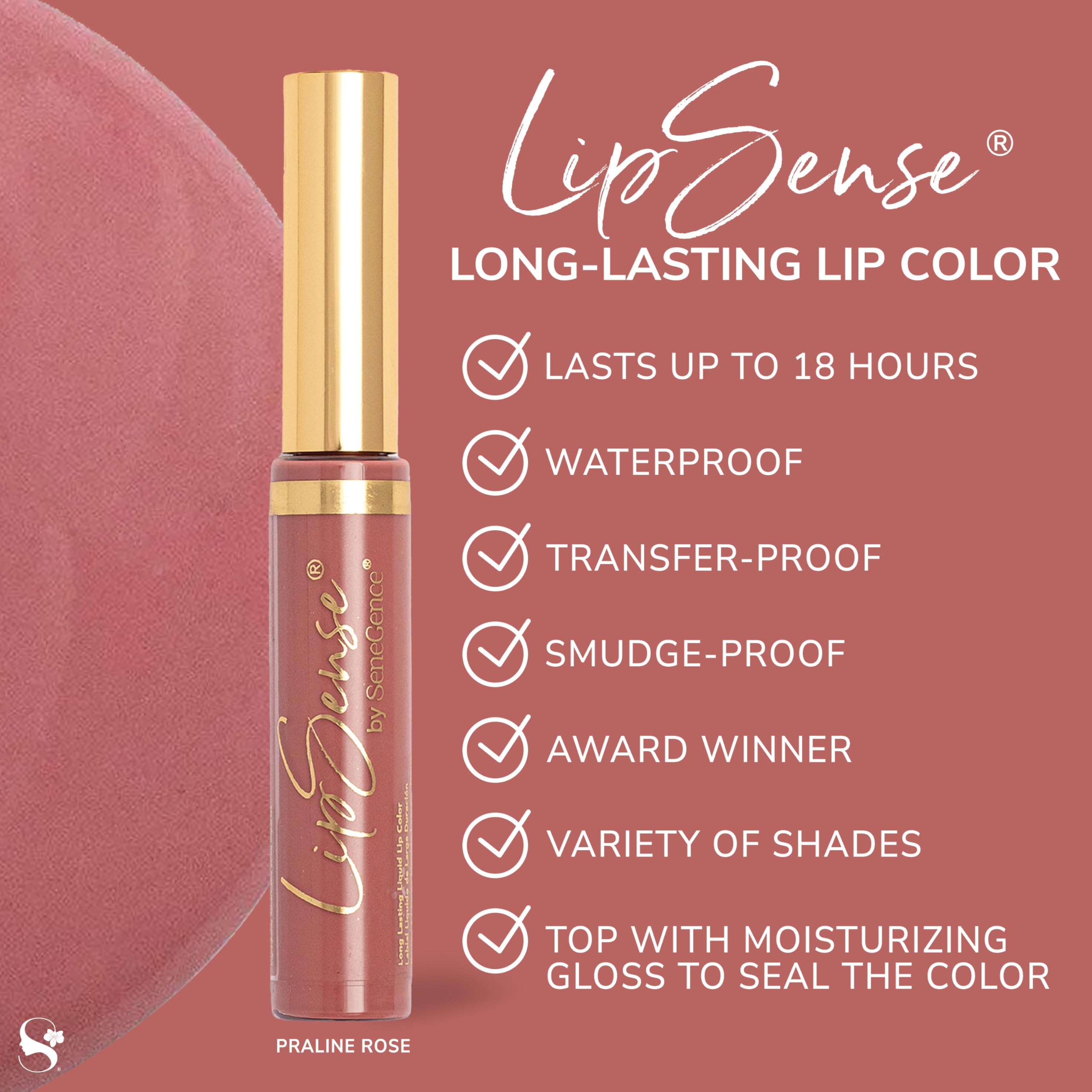 LipSense de SeneGence — teinte irisée pour un éclat durable et subtil.