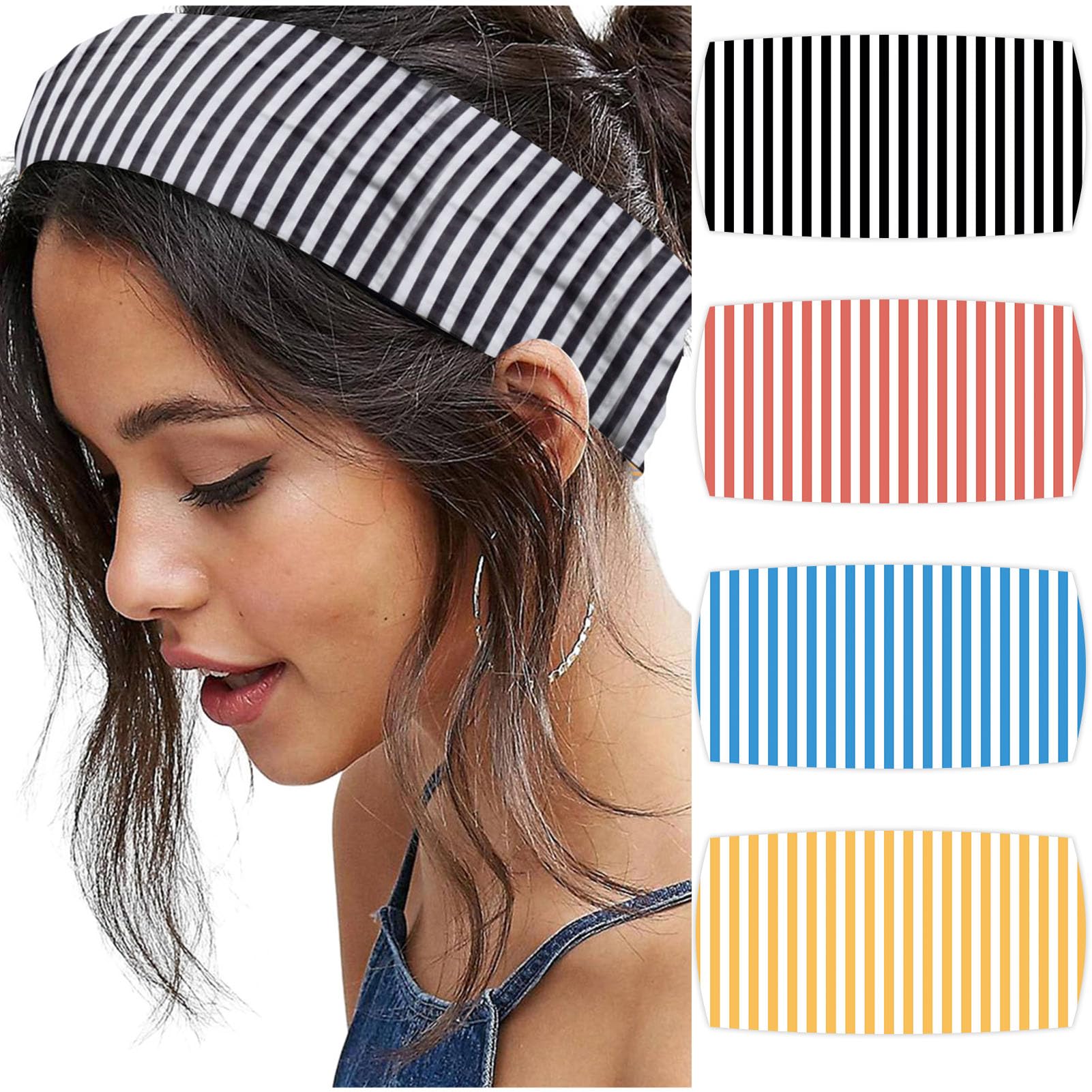 SENMAY bandeaux-cheveux rayures-large, confort durable au quotidien.