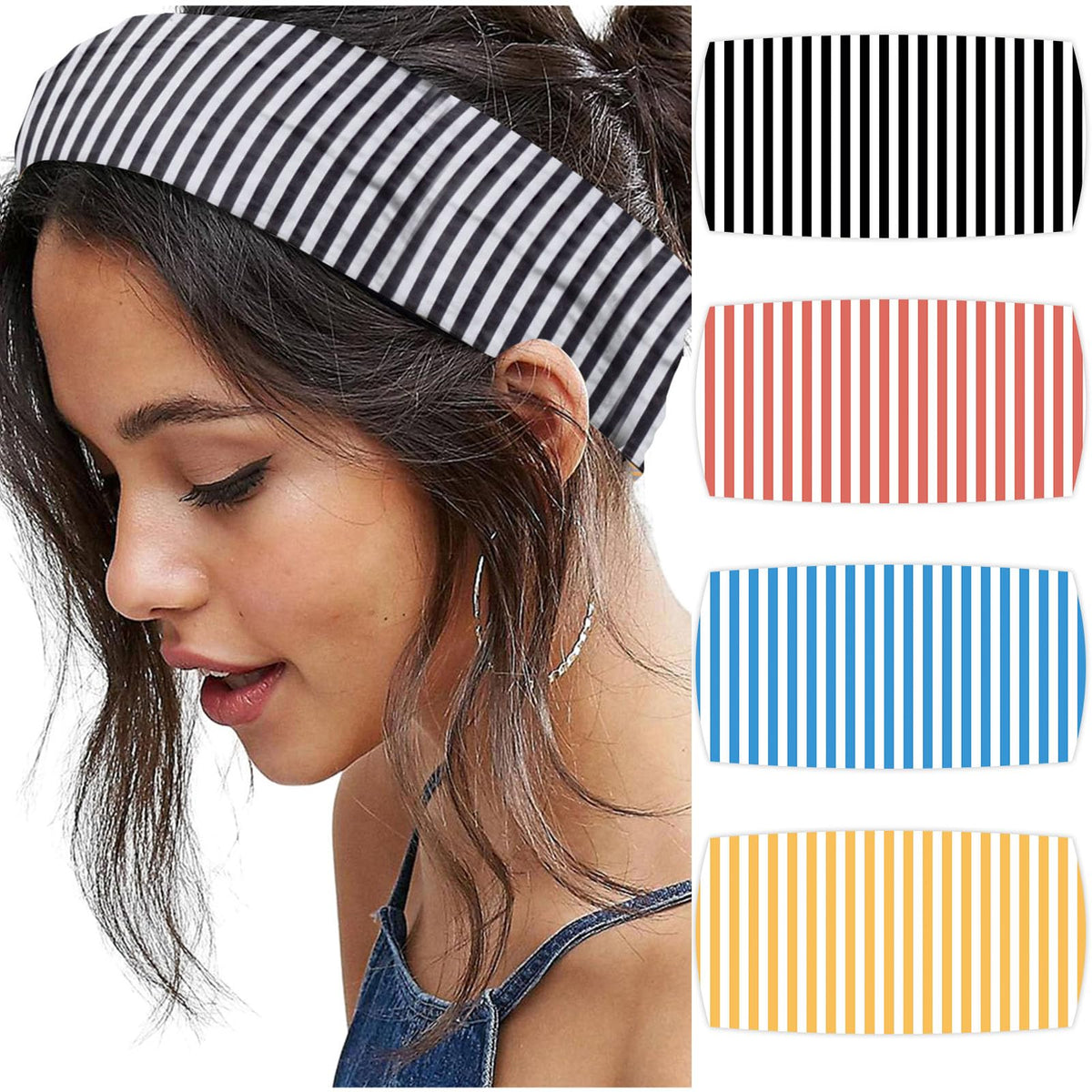 SENMAY bandeaux-cheveux rayures-large, confort durable au quotidien.