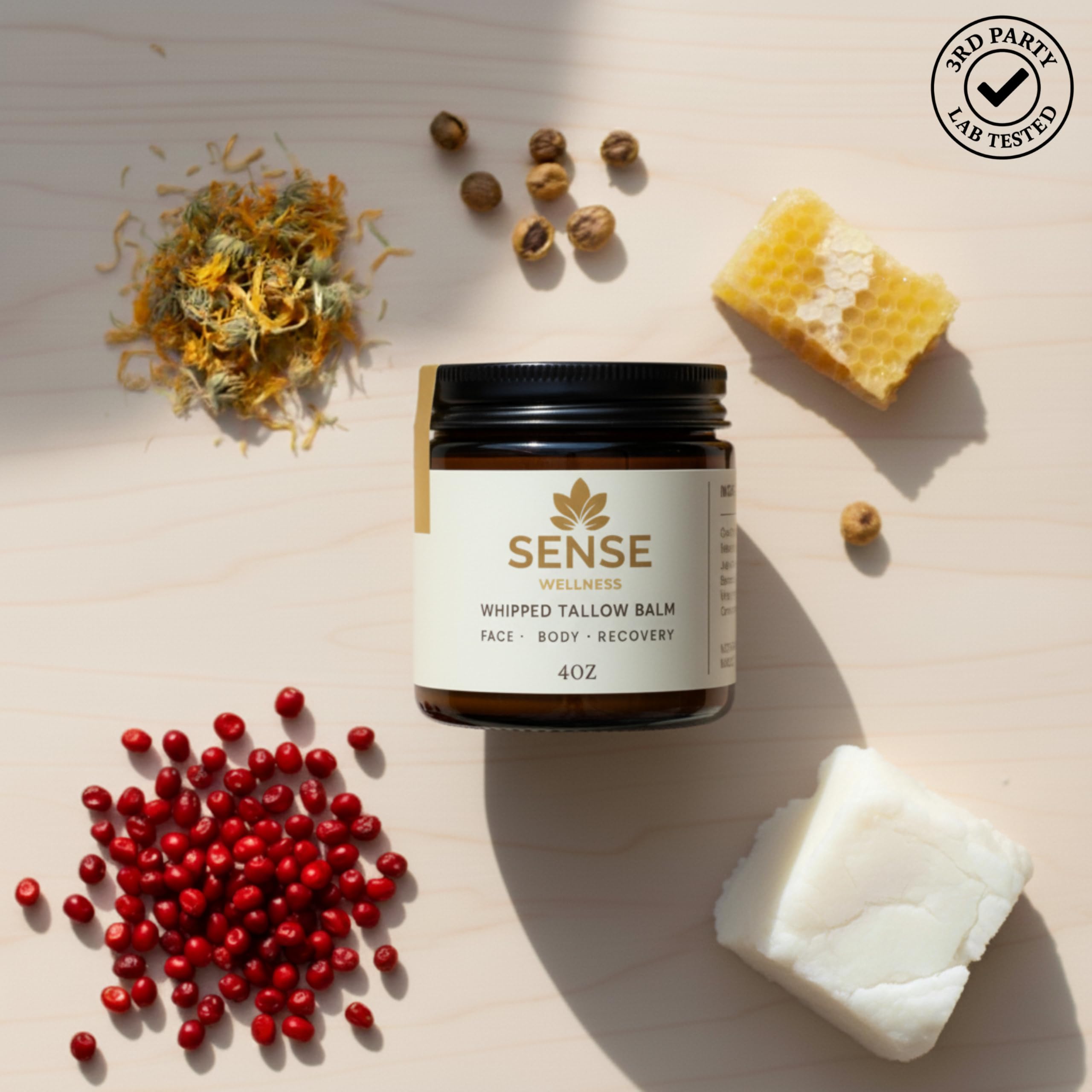 Sense Wellness Sans parfum et vétéran-owned: formule naturelle.