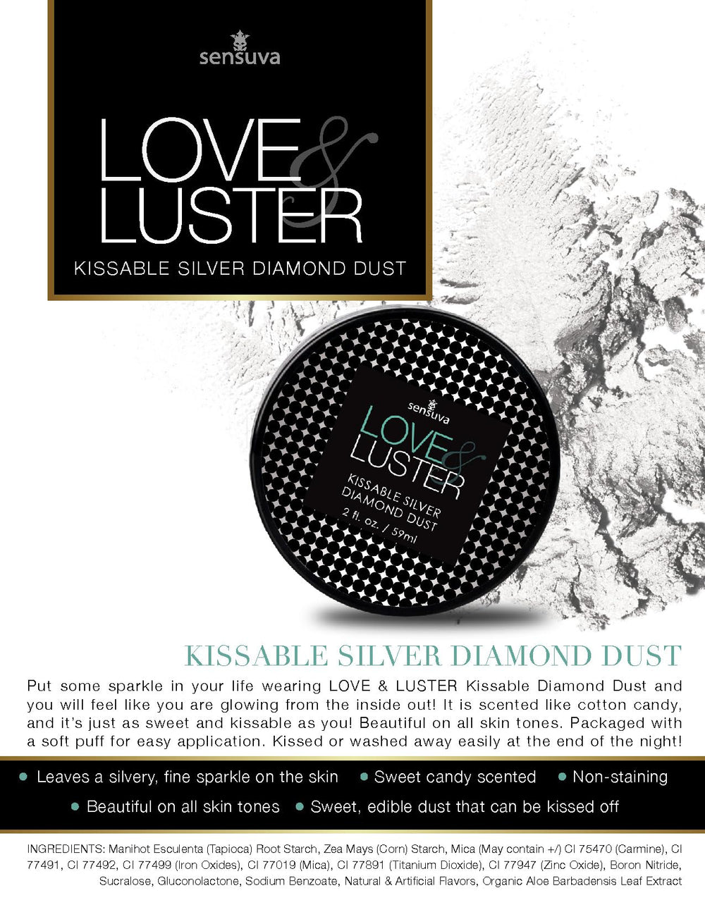 Brillance légère sur le visage avec Love & Luster Diamond Dust, sans paillettes.