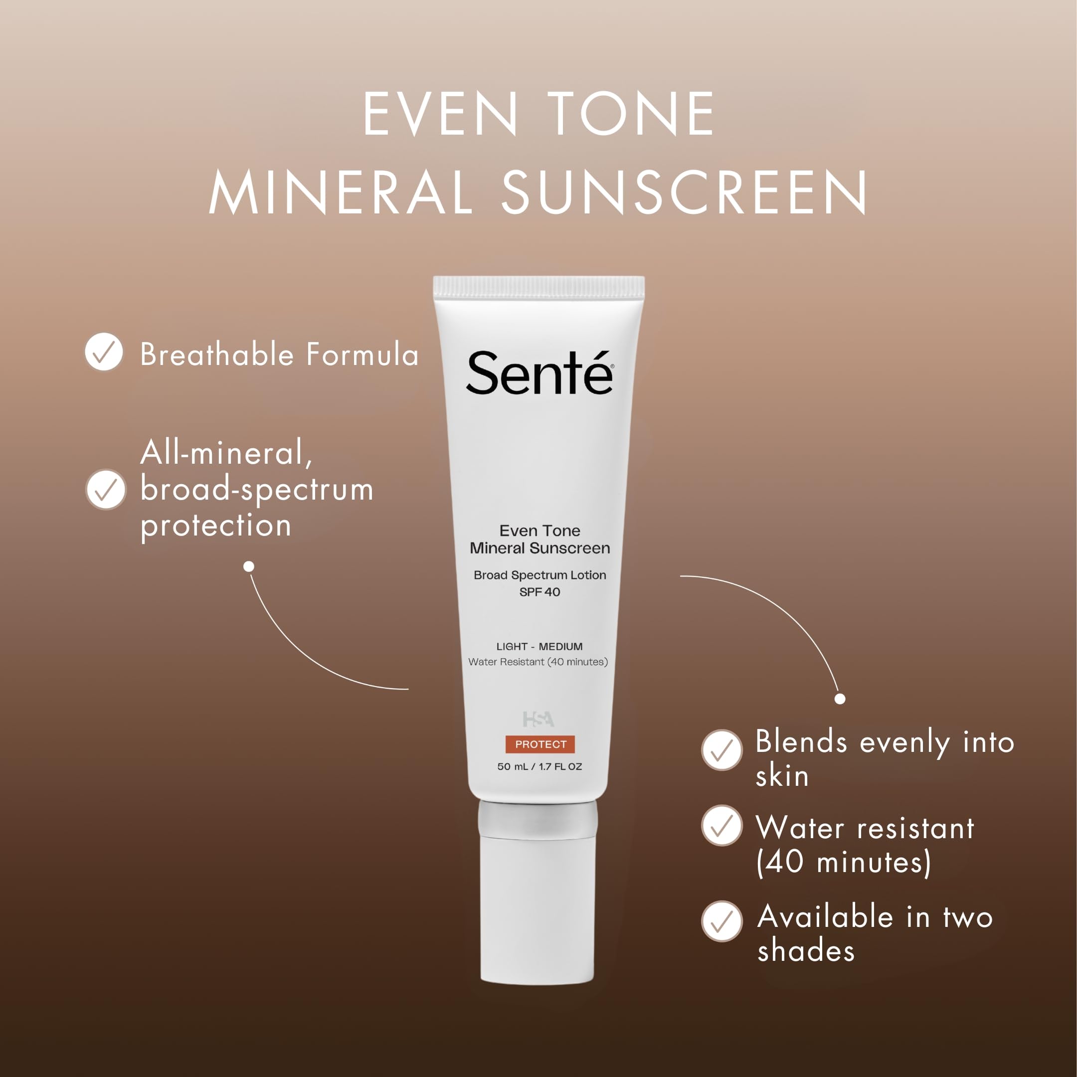 Sente Even Tone: texture légère minérale facilitant l’application.