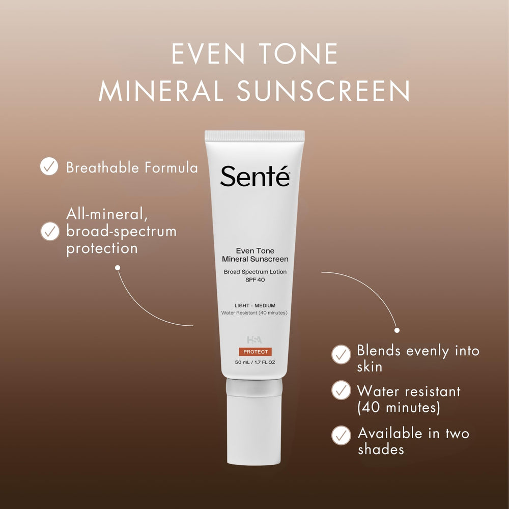 Sente Even Tone: texture légère minérale facilitant l’application.