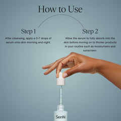 Absorption rapide du Senté Hydrate+ Serum, peau confortable après application.