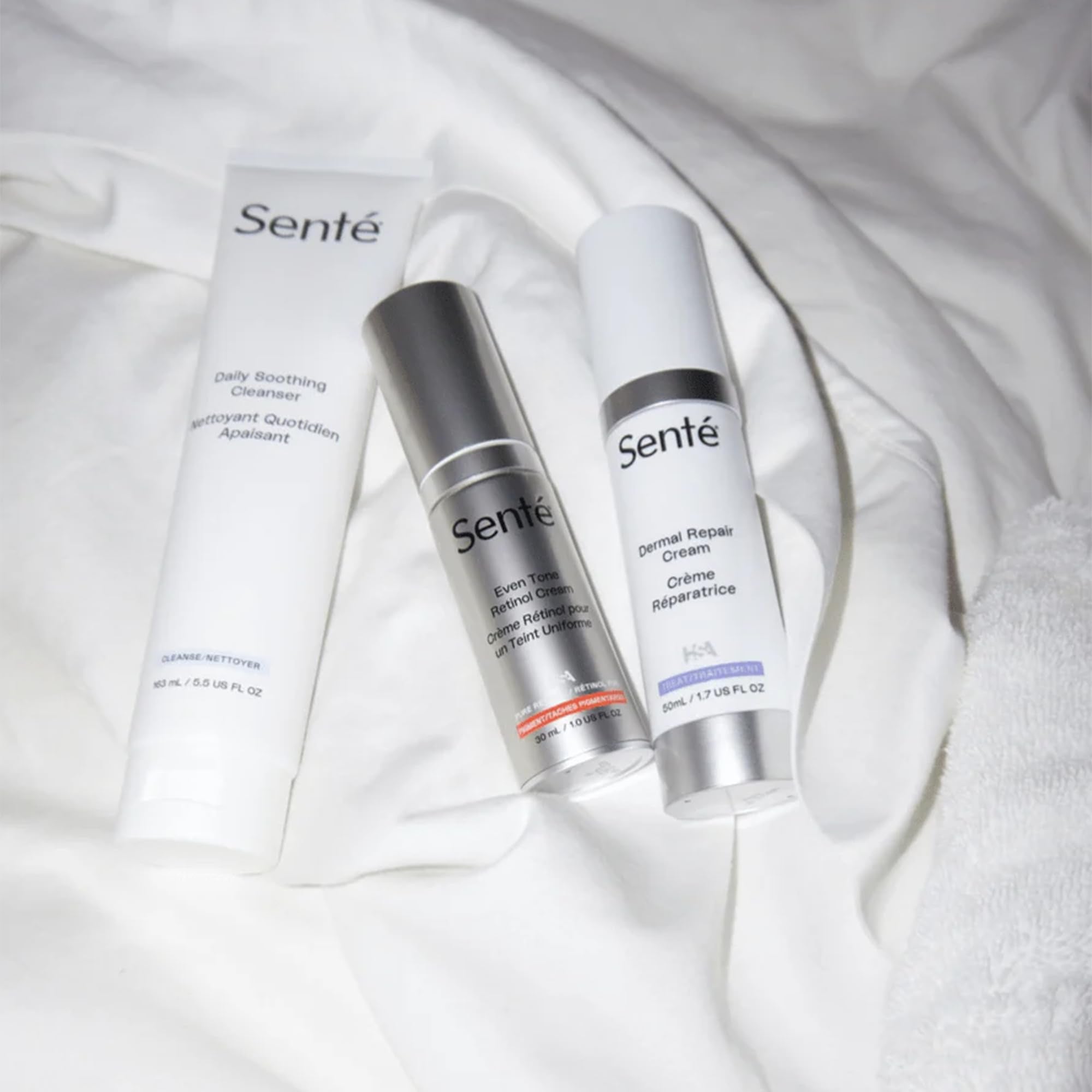 Sente nettoyant visage apaisant quotidien, dermatologue-testé pour un usage quotidien en douceur.