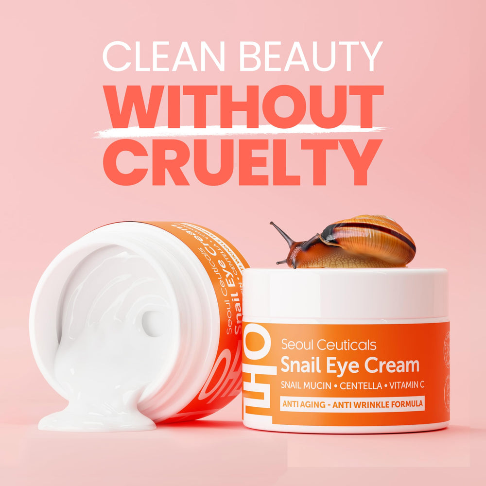 SeoulCeuticals crème yeux mucine escargot, extrait Centella asiatica, soin apaisant.