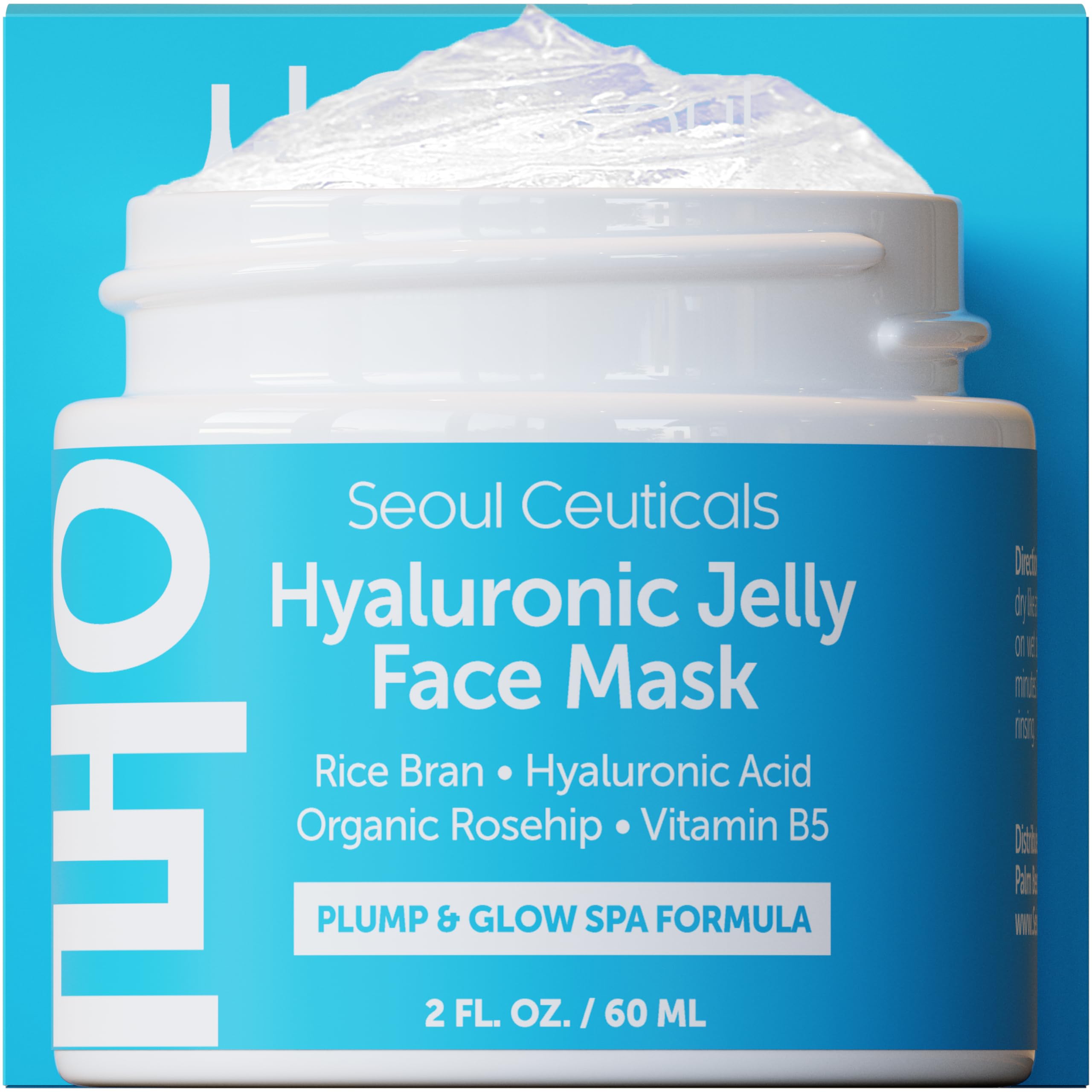 SeoulCeuticals hyaluronic jelly mask with rice bran delivers deep hydration.