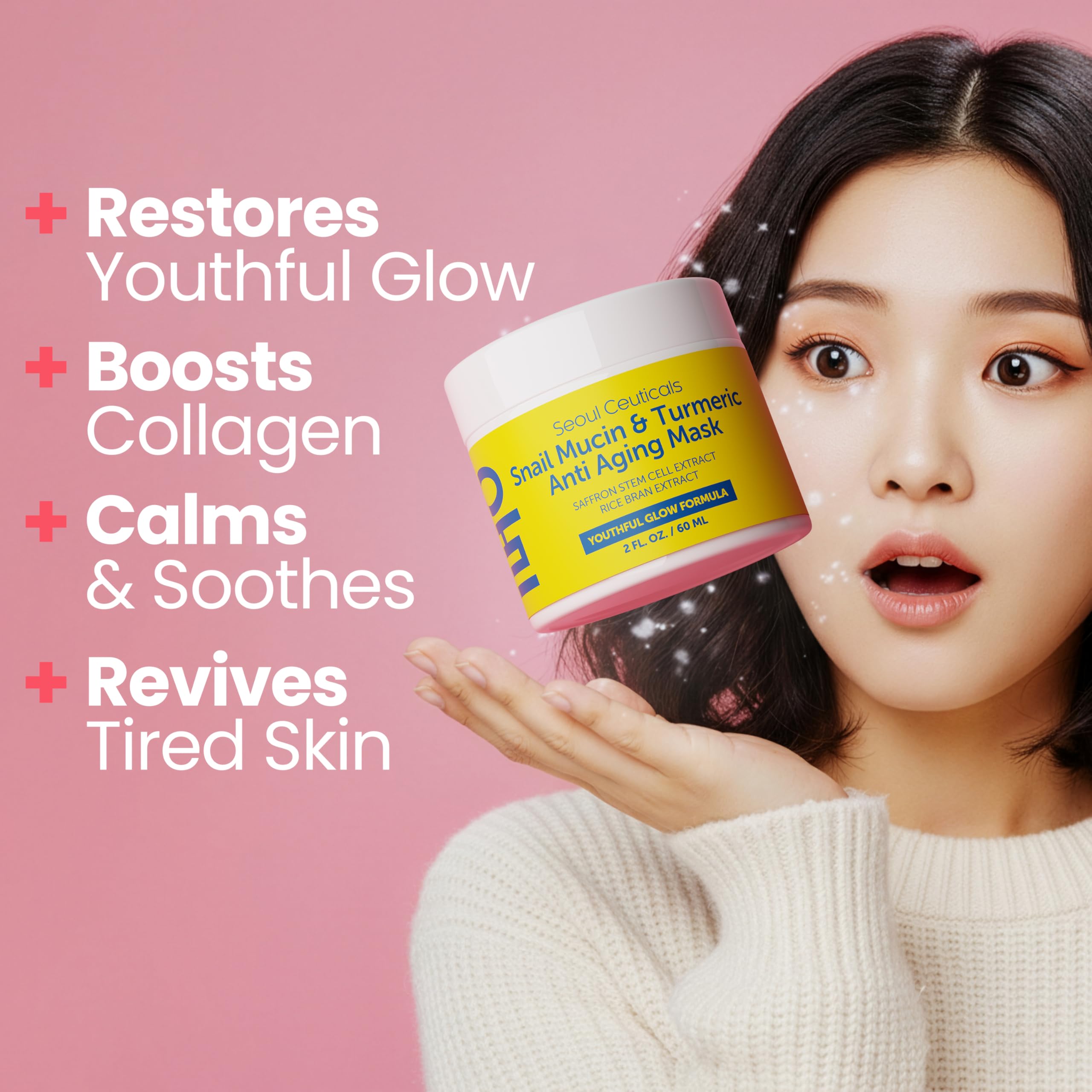SeoulCeuticals masque visage curcuma et safran – soin apaisant et nourrissant.