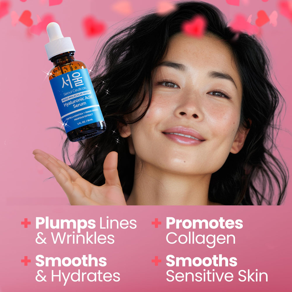 Sérum SeoulCeuticals acide hyaluronique visage pipette: application précise et rapide.