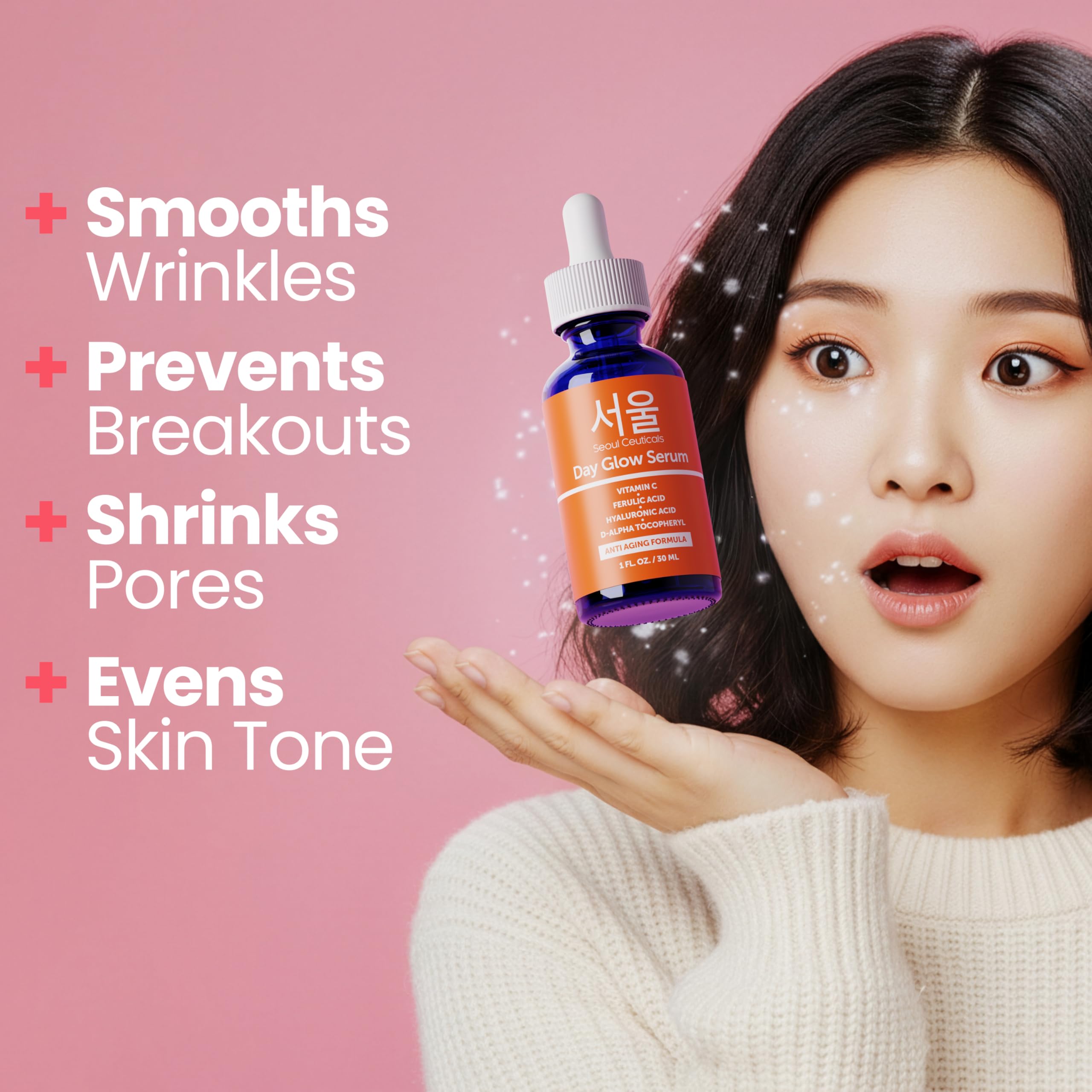 S SeoulCeuticals sérum vitamine C 20% et CE Ferulic en pipette, absorption rapide.