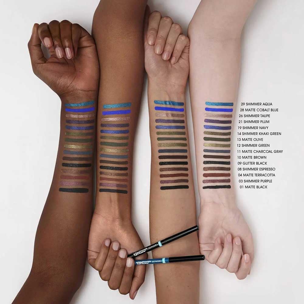 Échantillon Sephora Collection: nuance taupe scintillante, idéale pour un trait précis et durable.