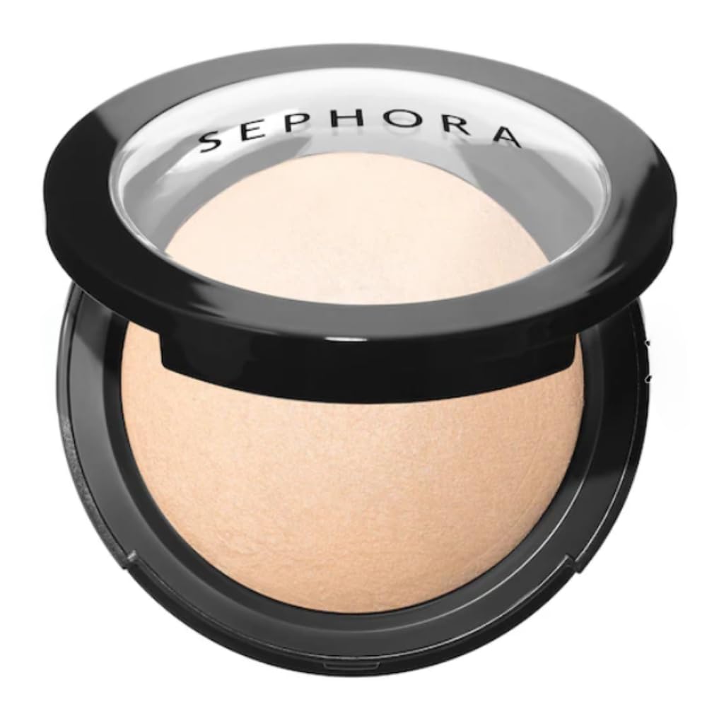 SEPHORA COLLECTION MicroSmooth Poudre cuite au four, teinte 25 beige, fini naturel léger à porter.