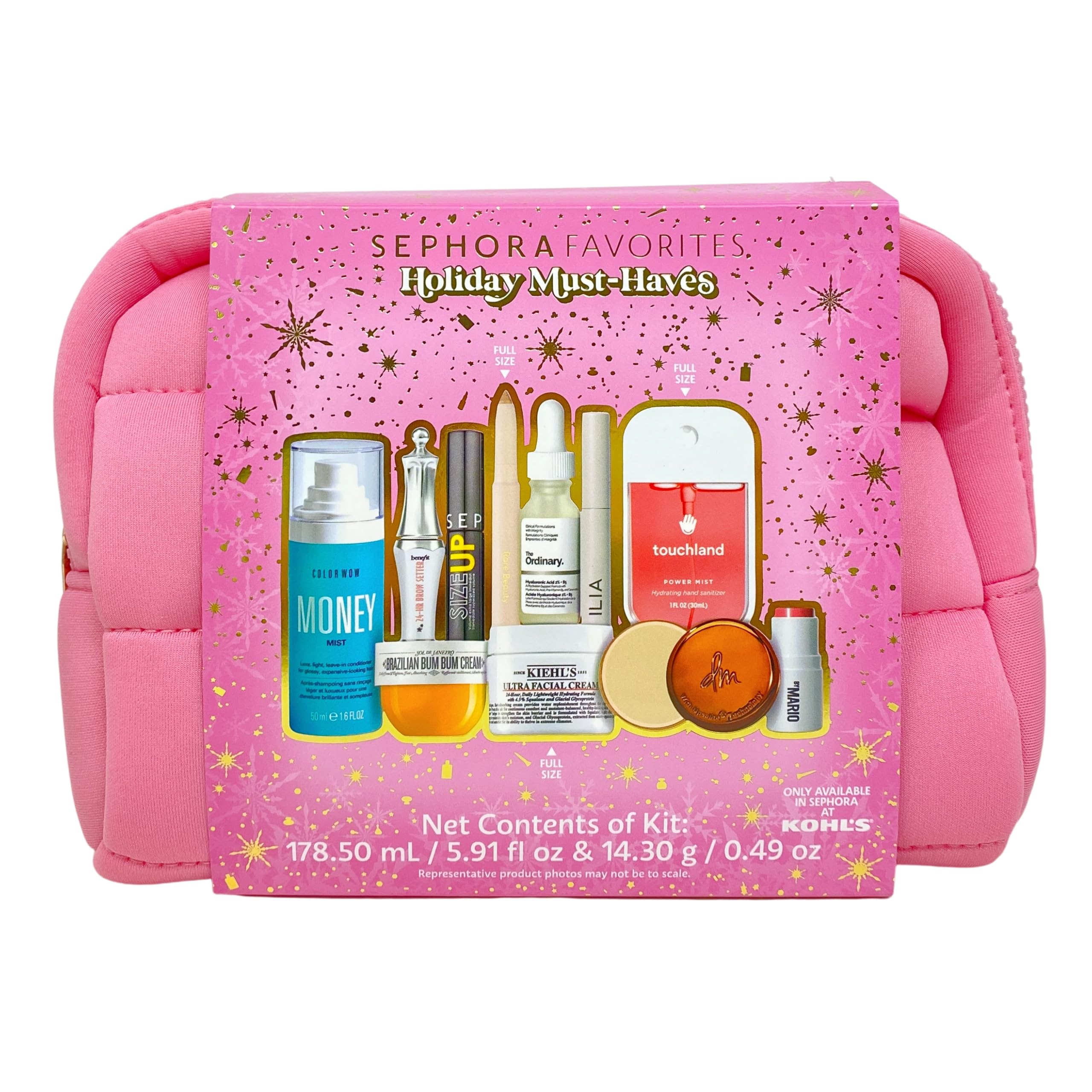 Coffret Sephora Favoris – pochette rose, prêt à offrir ou emporter en voyage.