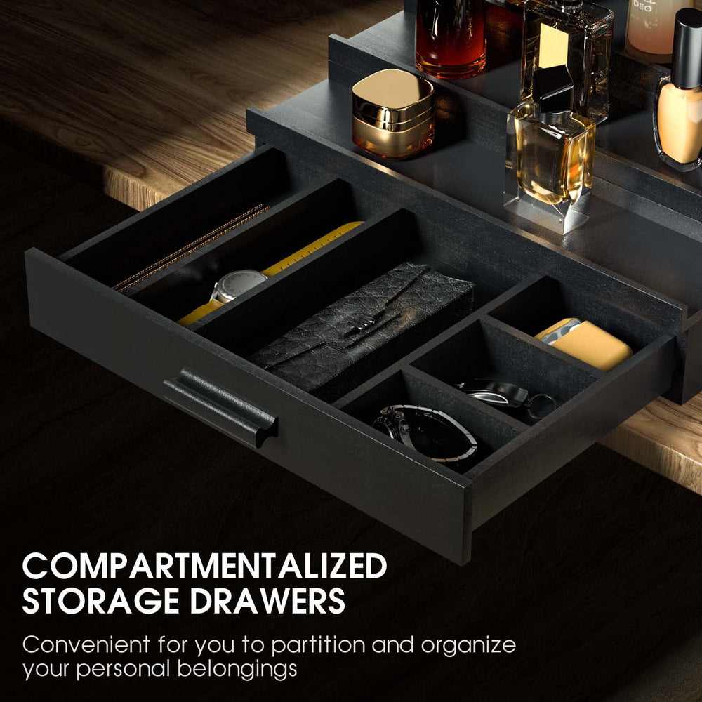 Sephyroth organisateur de Cologne en bambou avec tiroir pratique pour montres et clés.