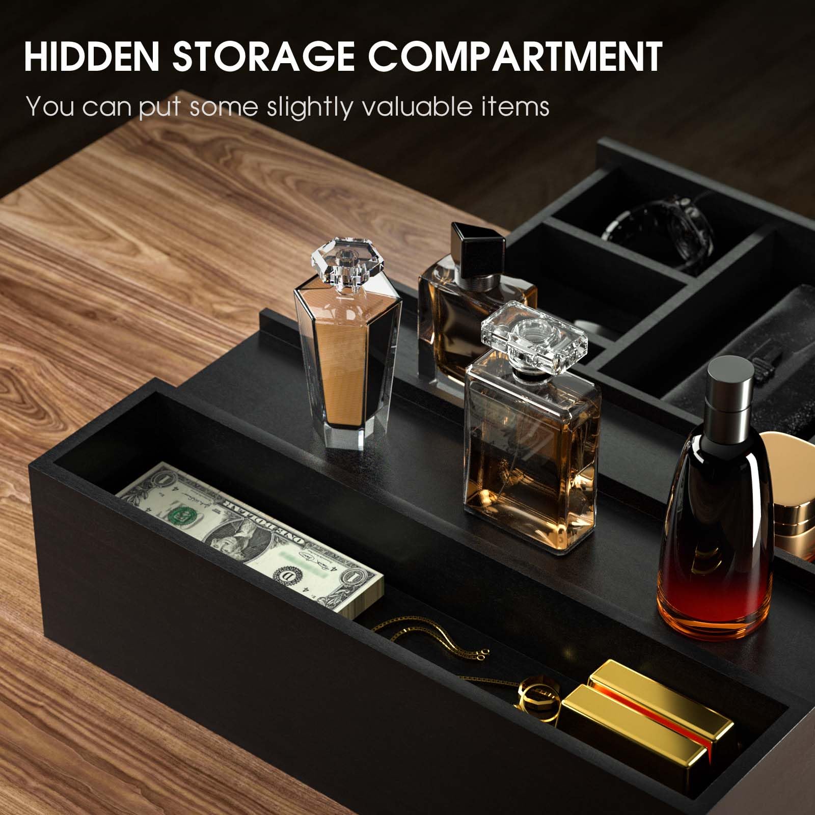 Sephyroth étagère pour parfums à trois niveaux offrant un rangement clair.