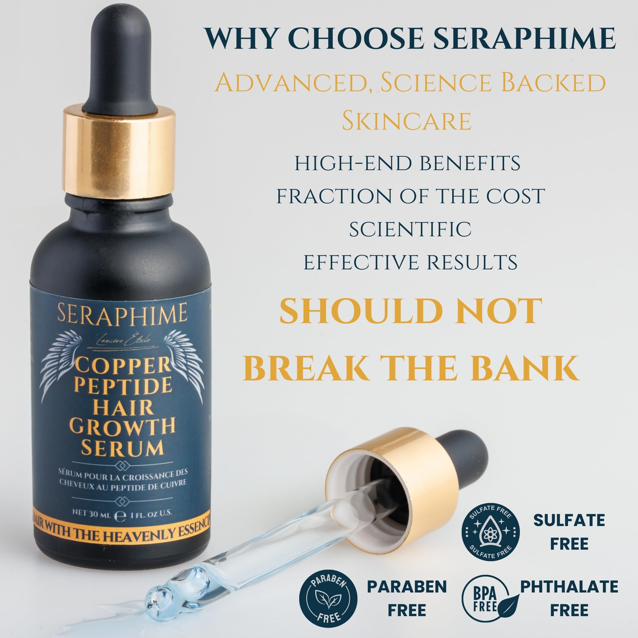 Formulation végane et sans cruauté Seraphime s'intègre dans une routine durable.