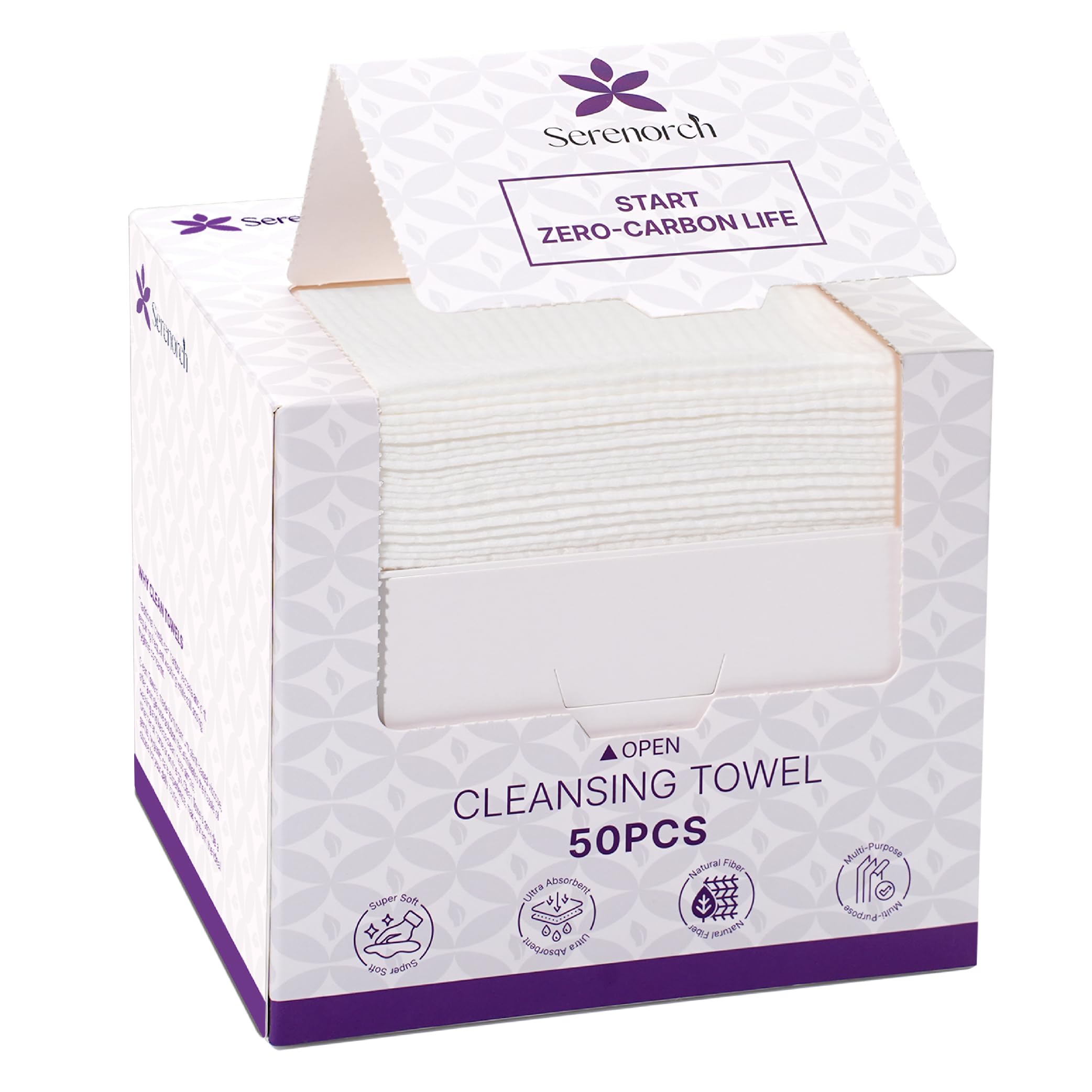 Serenorch lingettes visage jetables dans le paquet, pratique et hygiénique.
