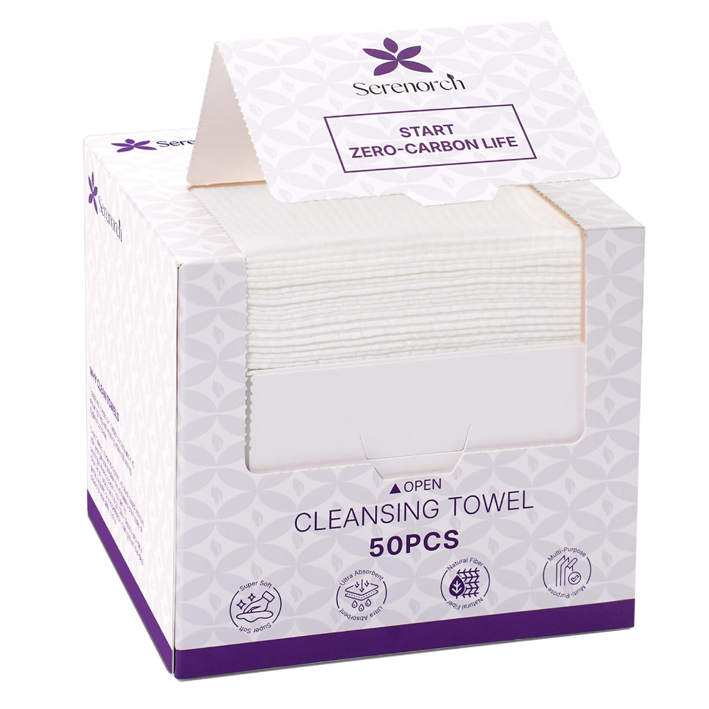 Serenorch lingettes visage jetables dans le paquet, pratique et hygiénique.
