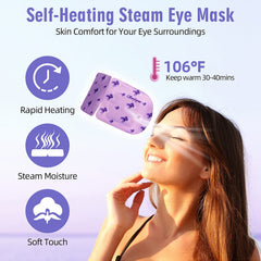Serfeymi masque yeux auto-chauffant à 41°C pour relaxation.