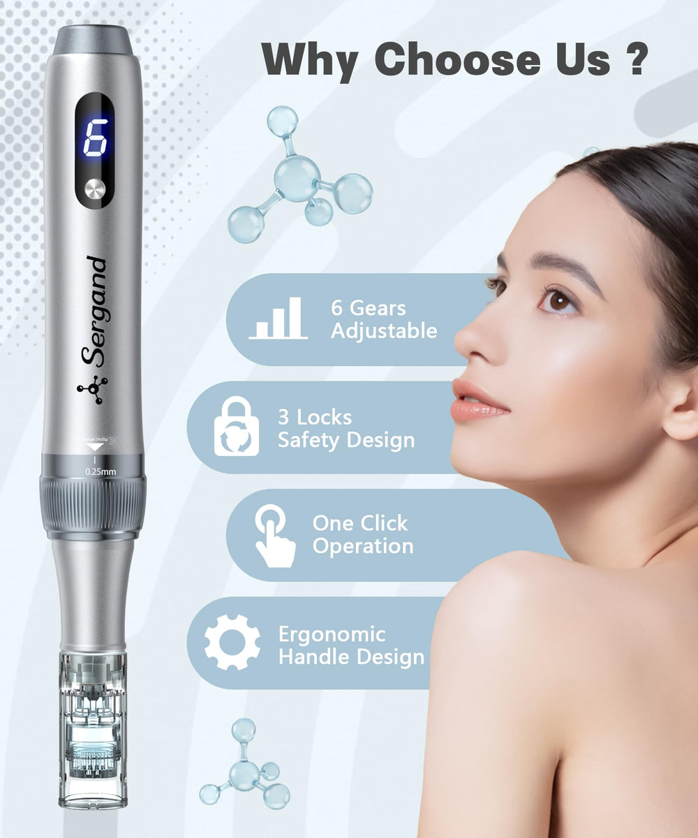 Sergand 0,25 mm stylo rouleau dermique – conception légère pour voyager.