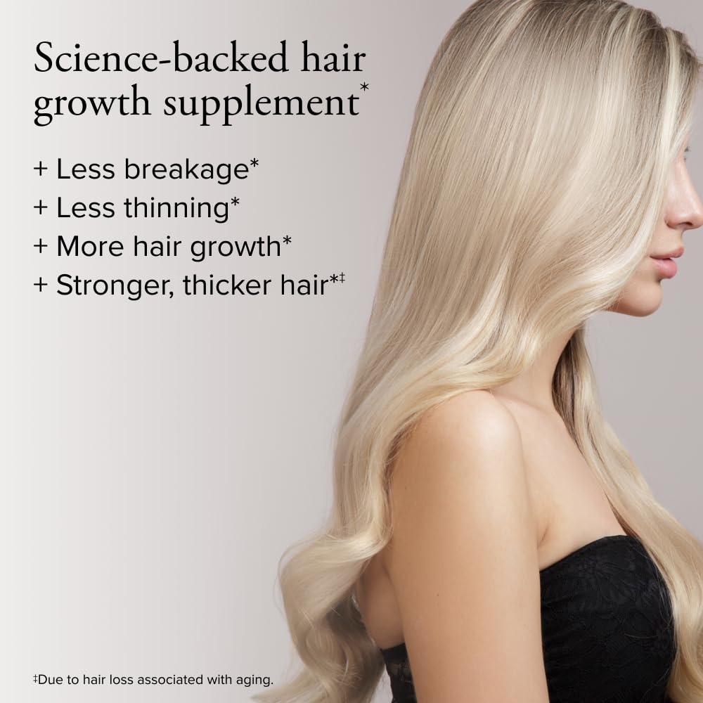Vue d'ensemble de l'emballage Serovital Hair Regeneres montrant la densité capillaire.