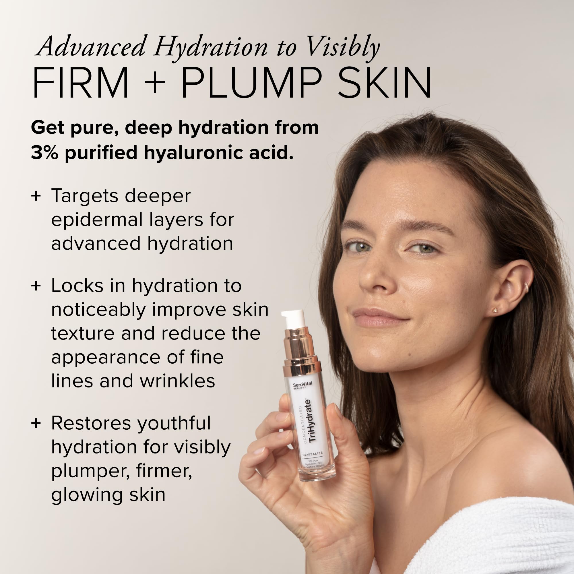 Serovital TriHydrate application quotidienne facilement absorbée par la peau.