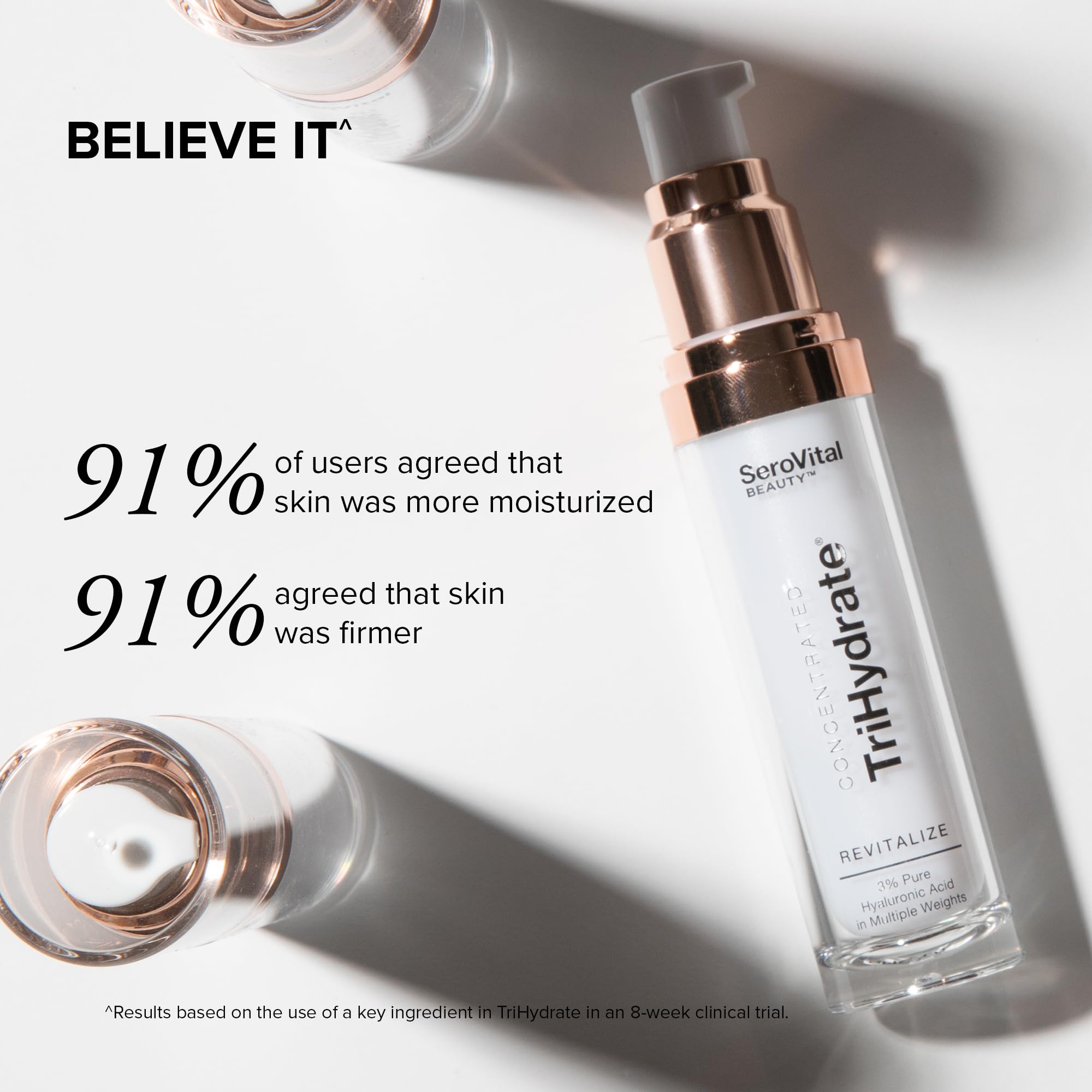 Serovital TriHydrate texture soyeuse procure une sensation légère et fraîche.