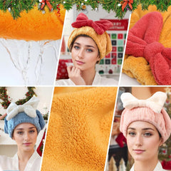 2Pcs wrap-cheveux microfibre: capuche pratique pour sécher rapidement les cheveux.