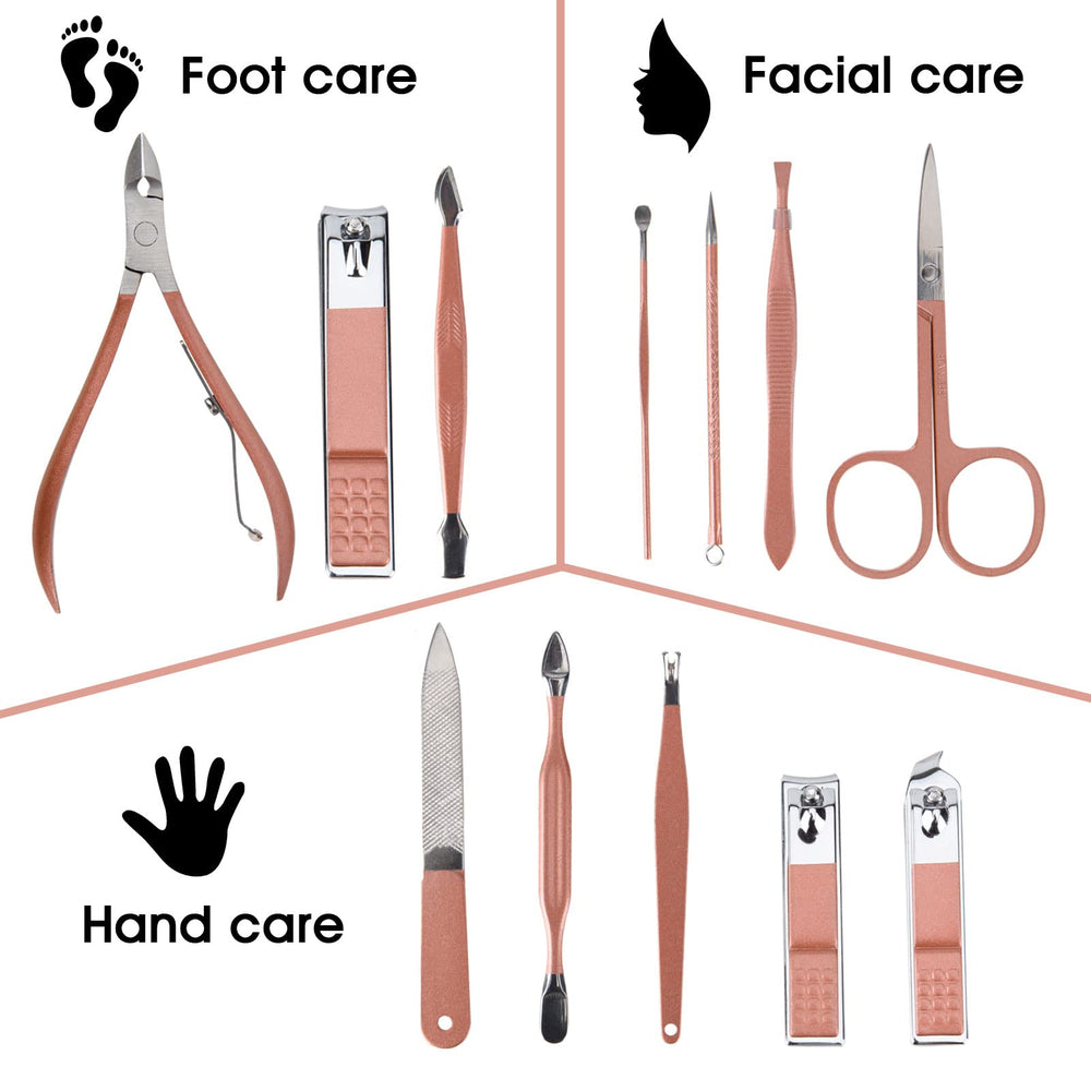 outils du set-manucure-12-en-1 bien organisés pour un travail rapide