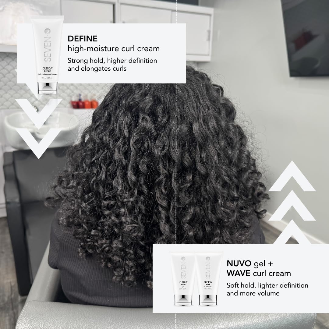 La crème SEVEN Cubica Define offre une définition nette des boucles.