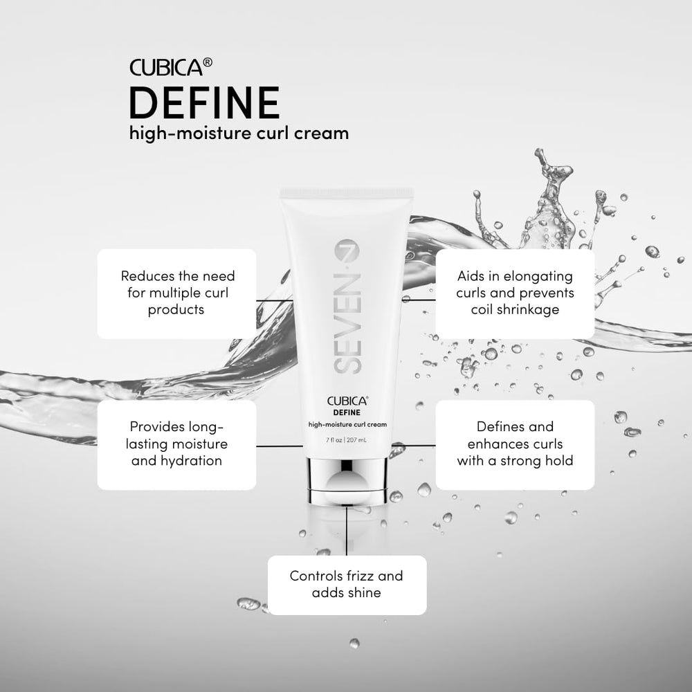 Hydratation durable avec SEVEN Cubica Define pour des boucles souples.
