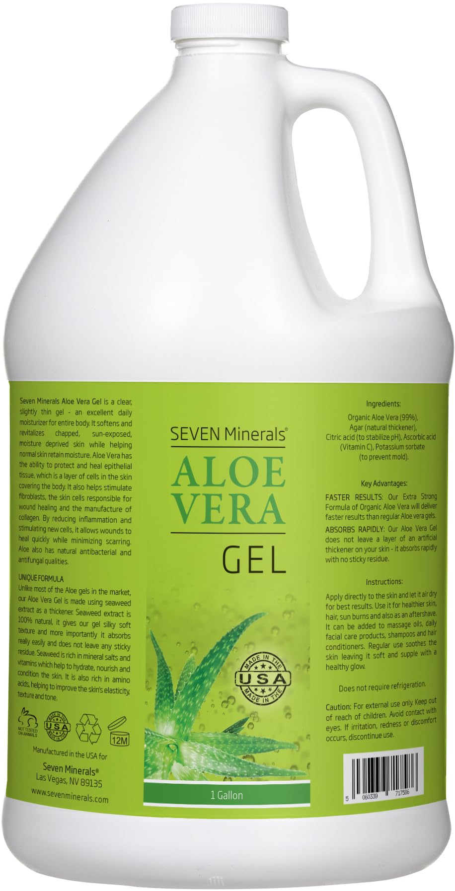 Gel Aloe Seven Minerals utilisations bulk DIY pour routines quotidiennes.