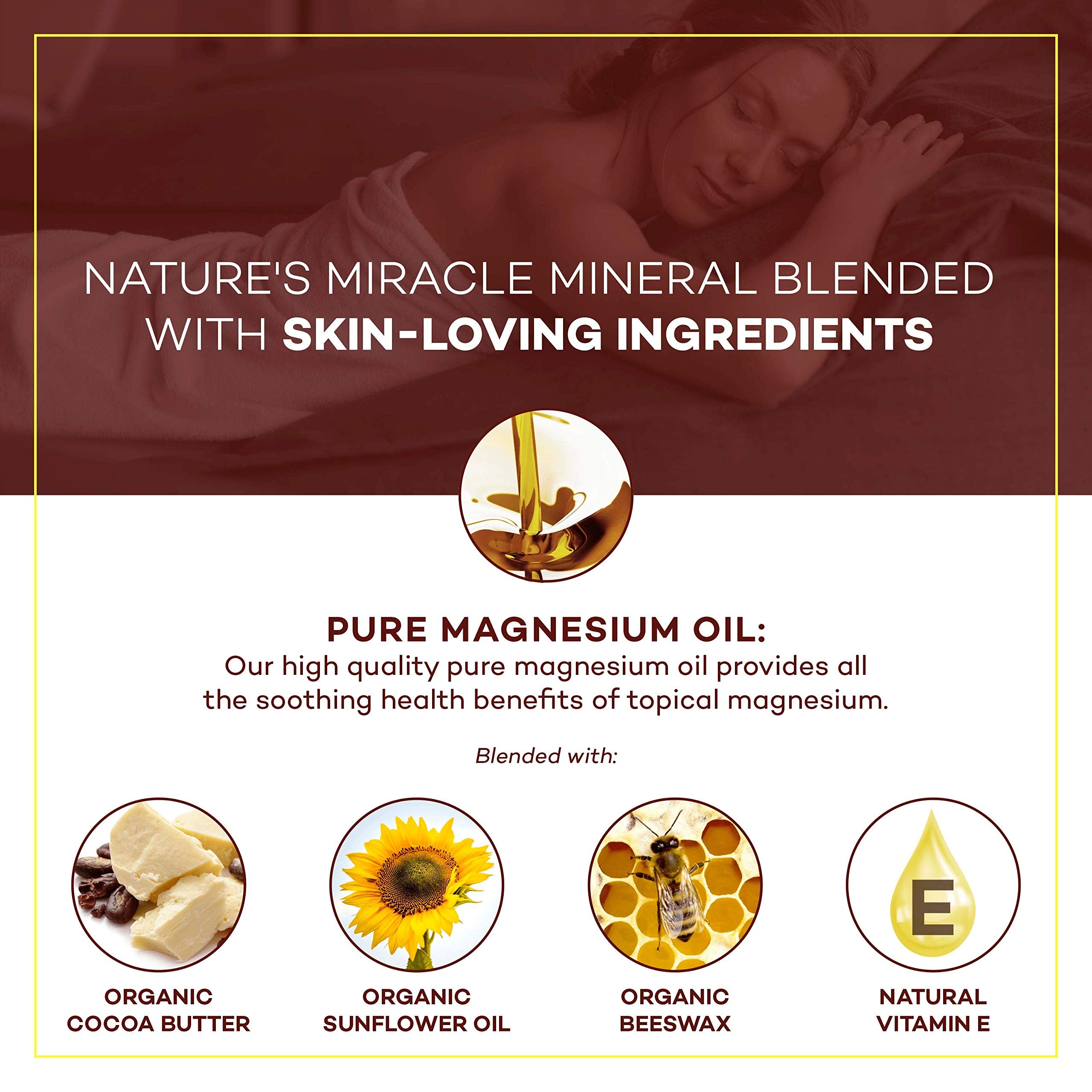 Beurre de cacao et vitamine E dans Seven Minerals — peau hydratée et souple.
