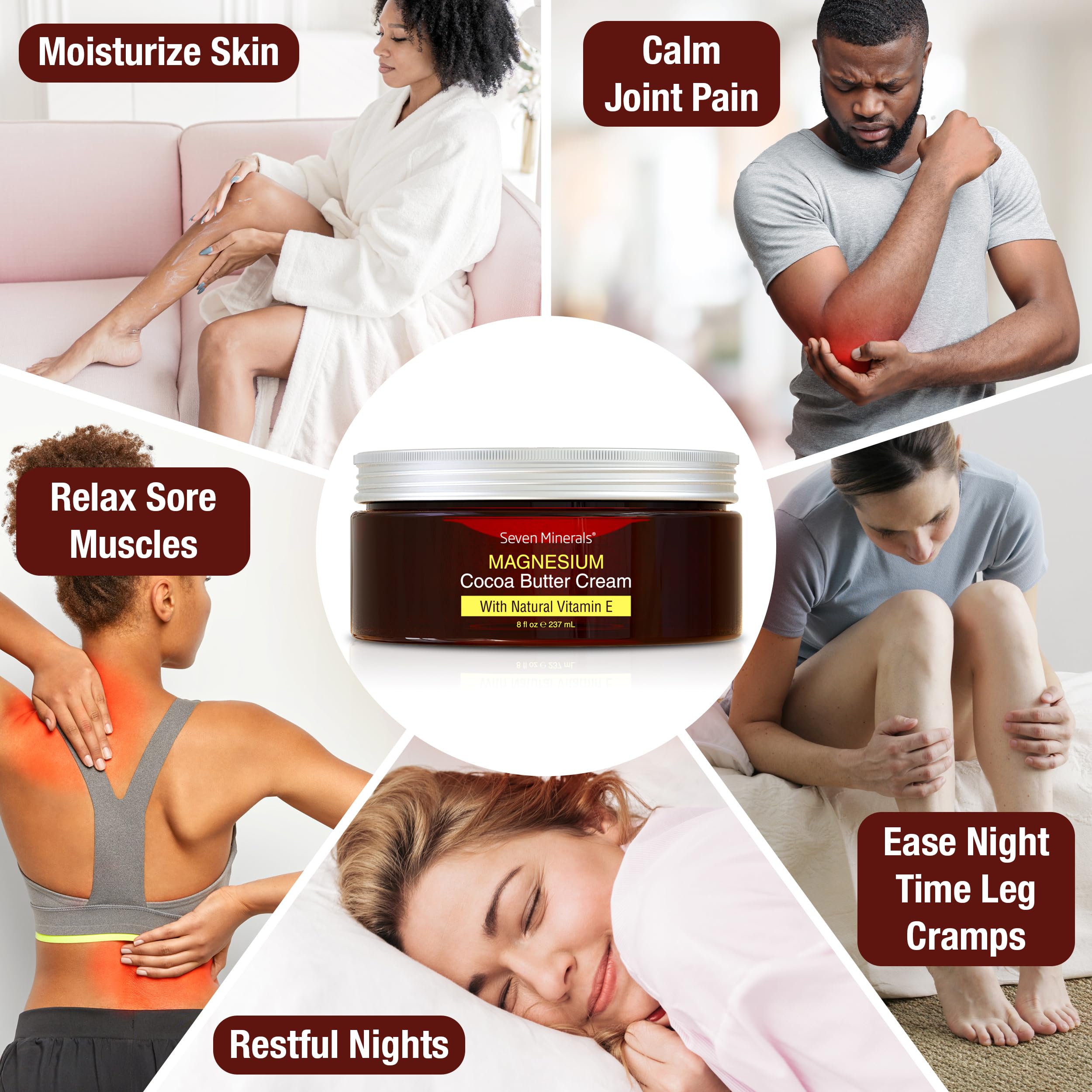 Texture onctueuse de Seven Minerals — absorption rapide et hydratation durable.