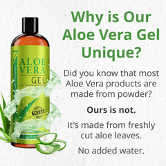 Utilisation visage et cheveux avec Seven Minerals Aloe Vera pour hydratation quotidienne.
