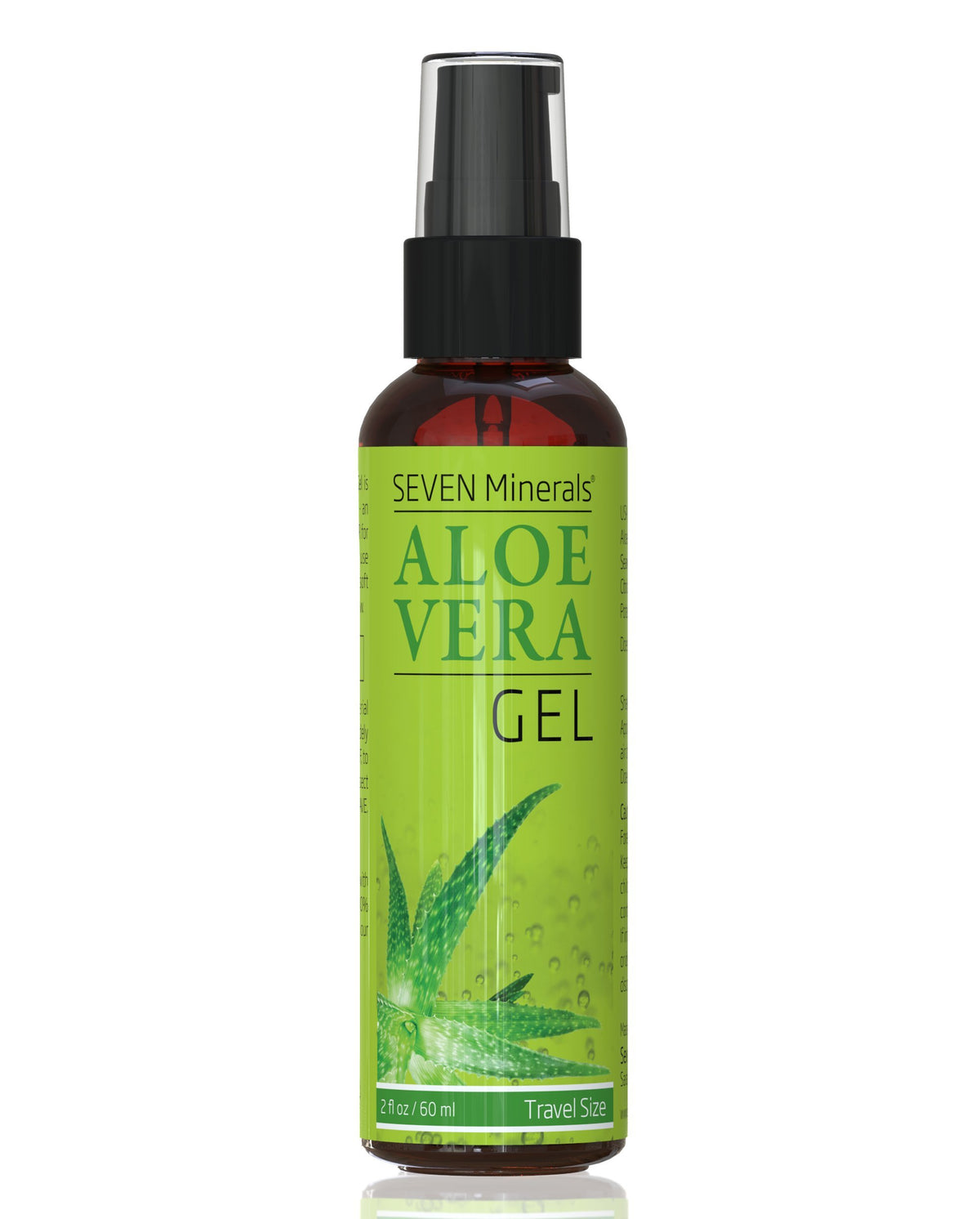 Seven Minerals Gel Aloe Vera, bouteille visage, hydratation légère et absorption rapide.