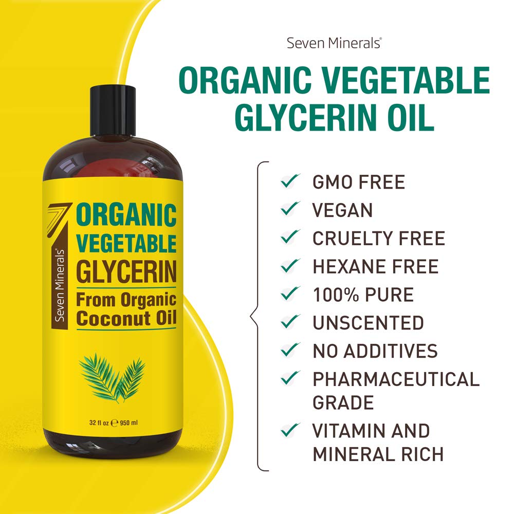 Glycérine végétale Seven Minerals avec huile de coco biologique pour hydrater en douceur.