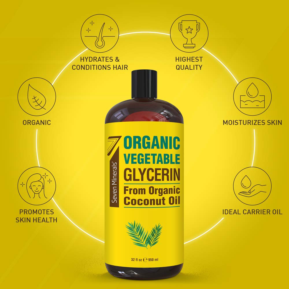 Flacon Seven Minerals glycérine végétale sans huile de palme pour la peau.