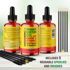 Seven Minerals huile de ricin, soin des cils pour un regard plus dense.