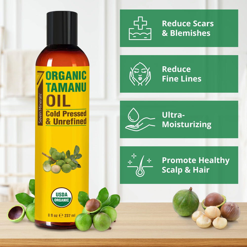 Tamanu Seven Minerals huile Tamanu cheveux, brillance et hydratation sans gras