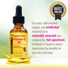 Texture veloutée de l’huile vitamine E Seven Minerals qui s’absorbe rapidement.