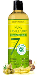 Seven Minerals Pure Castile, bouteille 8oz, douceur naturelle pour toute la famille.