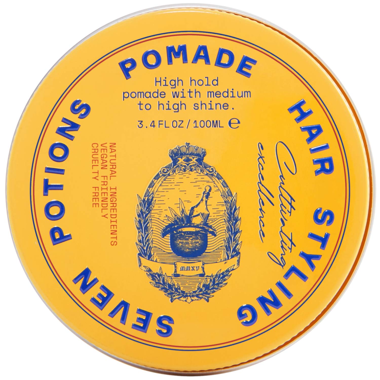 SEVEN POTIONS Pomade homme — bouteille affichant une brillance durable pour un style net.