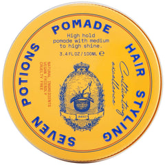 SEVEN POTIONS Pomade homme — bouteille affichant une brillance durable pour un style net.