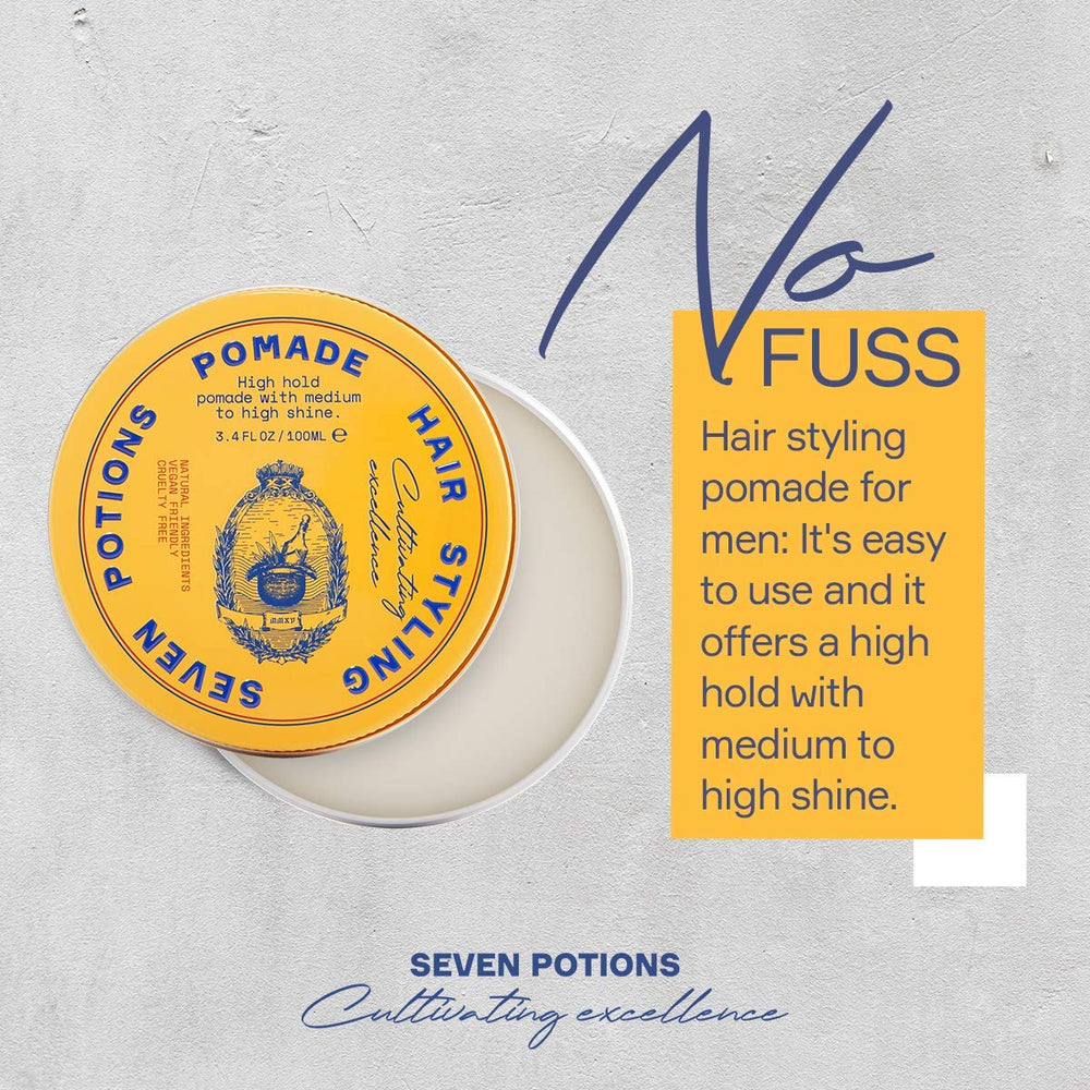 SEVEN POTIONS Pomade homme — texture crèmeuse prête à lisser les cheveux.