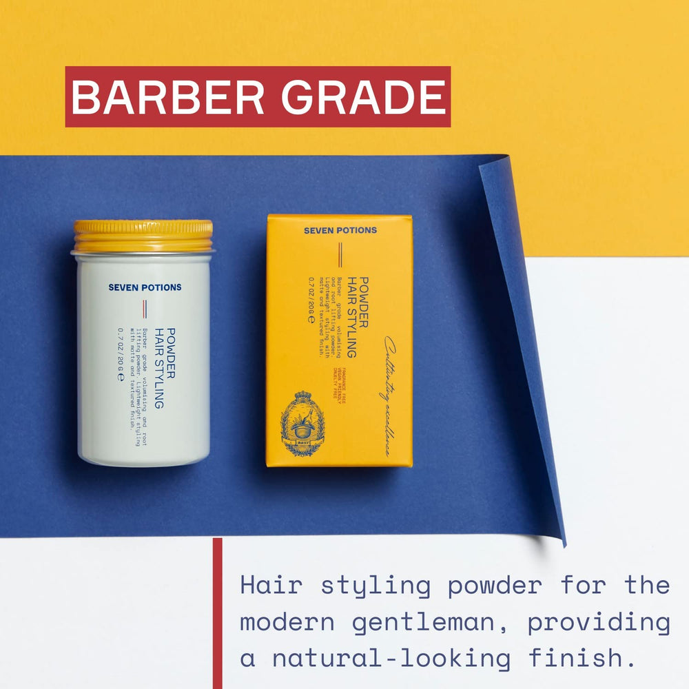 SEVEN POTIONS poudre-finition-matte-cheveux-homme : fini mat naturel et sans éclat gras.