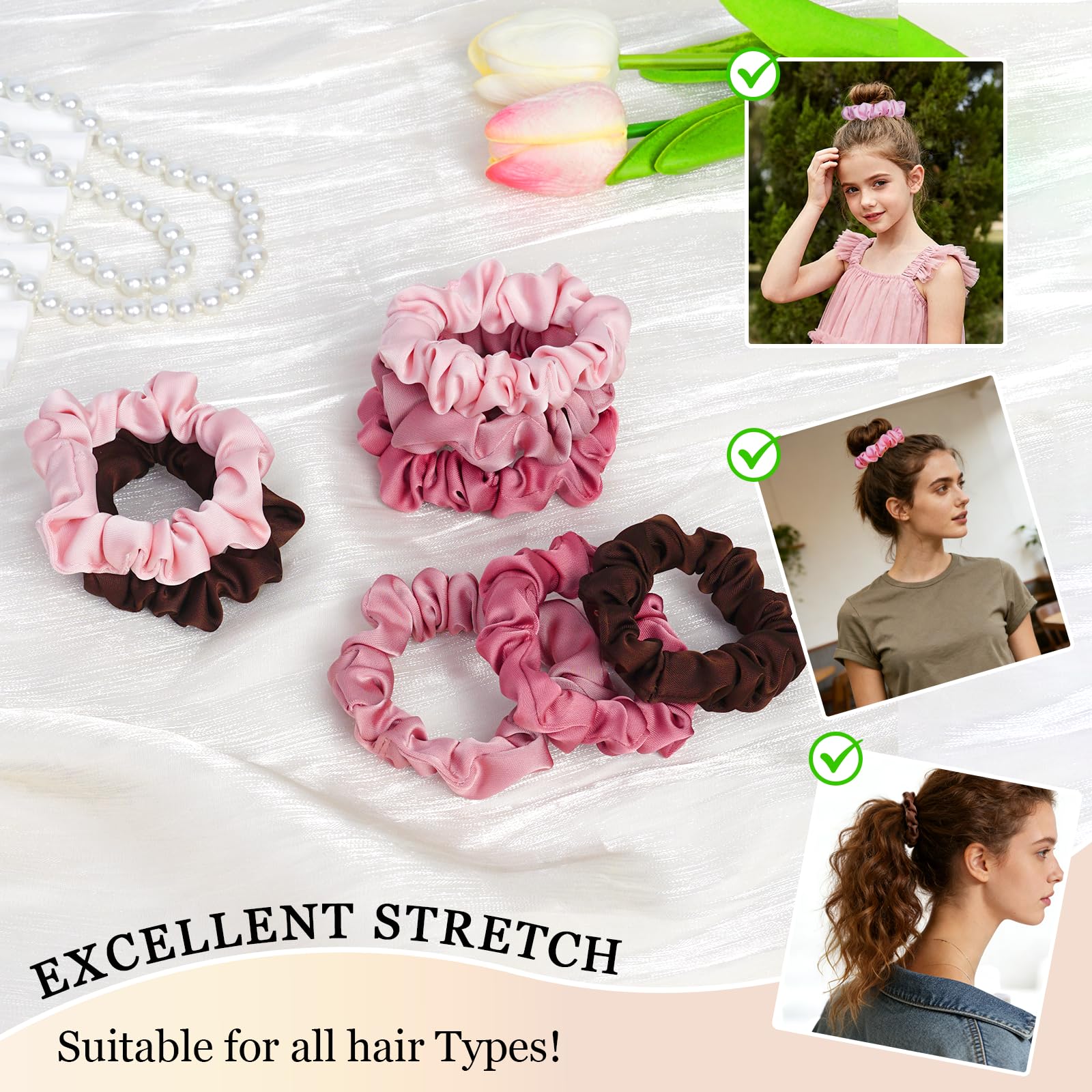 seven style serre-tetes satin ultra-petite rose detail texture chic