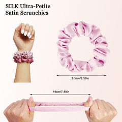 seven style serre-tetes satin ultra-petite rose parfait pour queue de cheval elegante