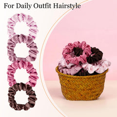 seven style serre-tetes satin ultra-petite rose texture douce protege cheveux au sommeil